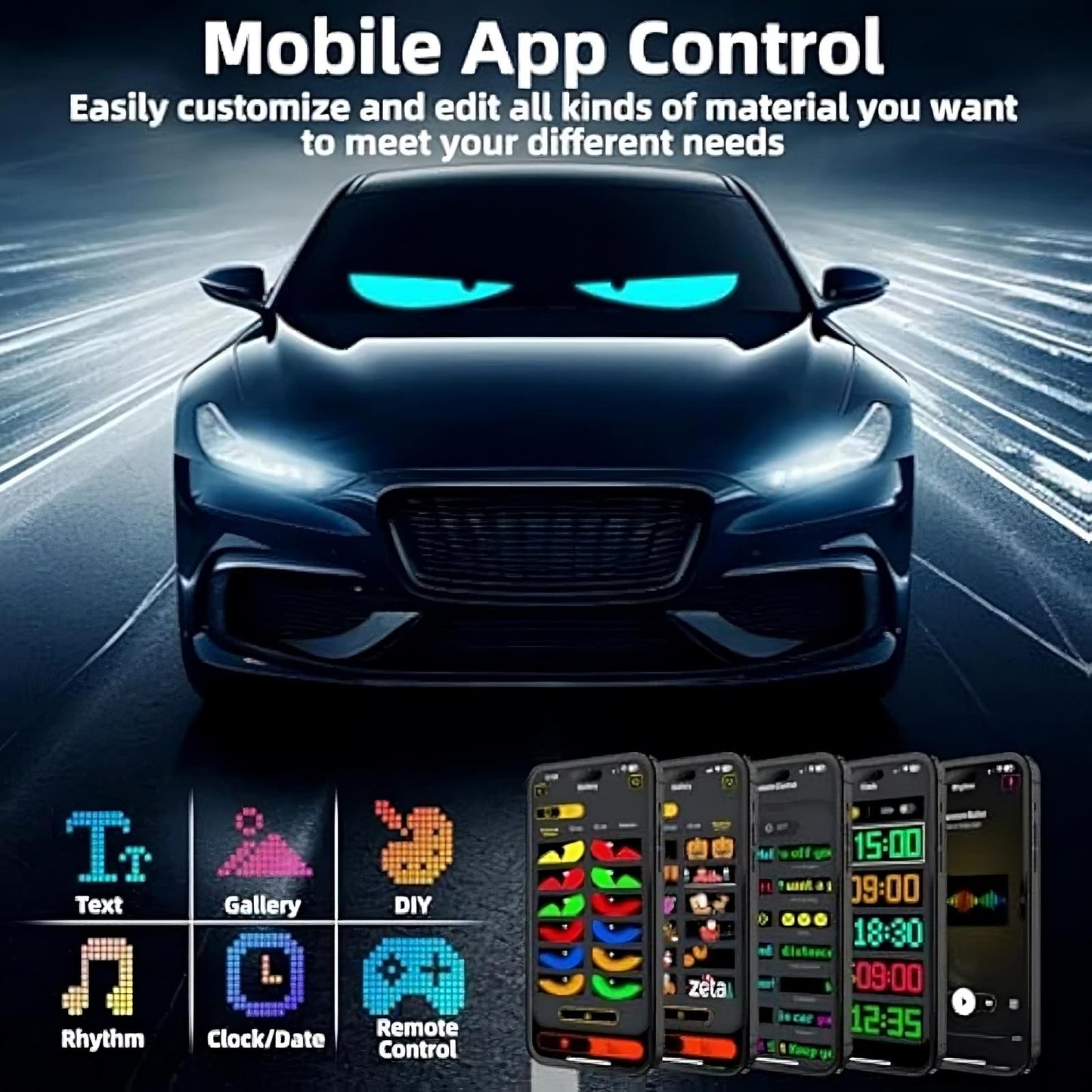 Dynamic Big Eye Lights For Windshield